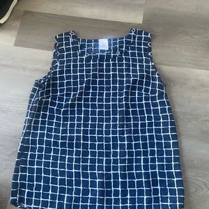 Navy Blue and white blouse